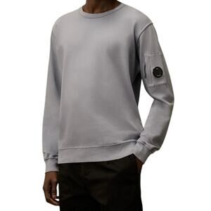 C.P. Company French Terry Crewneck Signature Lens Sweatshirt Gray Size S *flaw*
